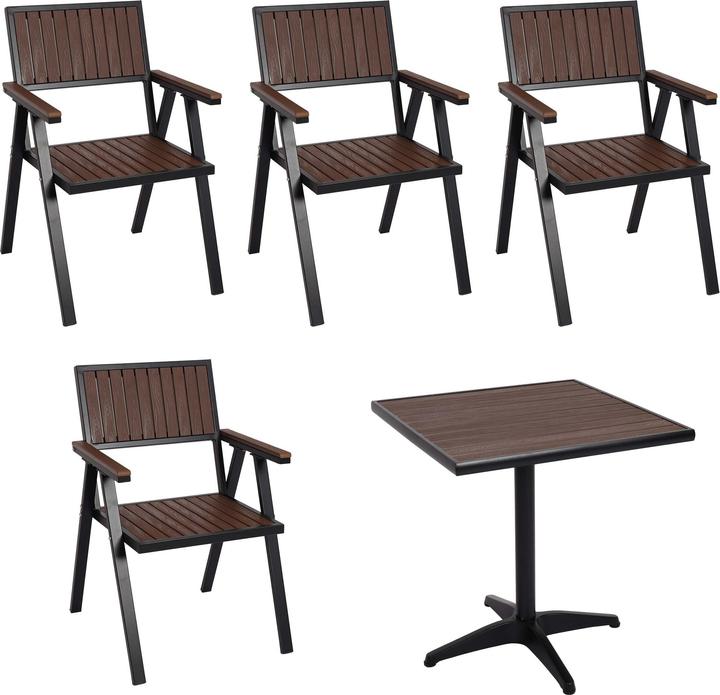 Immagine prodotto Jamb Set di 4 sedie da giardino + tavolo da giardino (70 cm)