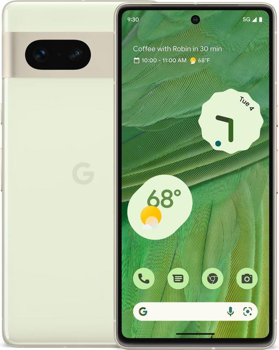 Produktbild Google Pixel 7 (256 GB, Lemongrass, 6.30", SIM + eSIM, 50 Mpx, 5G)
