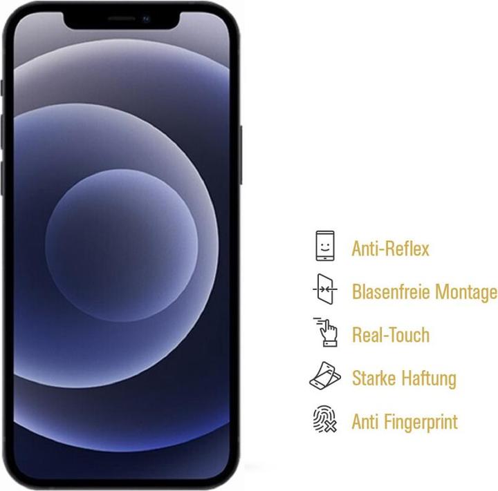 Actual product image Protectorking 3x Displayschutzfolie matt Anti-Reflex entspiegelt (3 Piece, Apple iPhone 12)