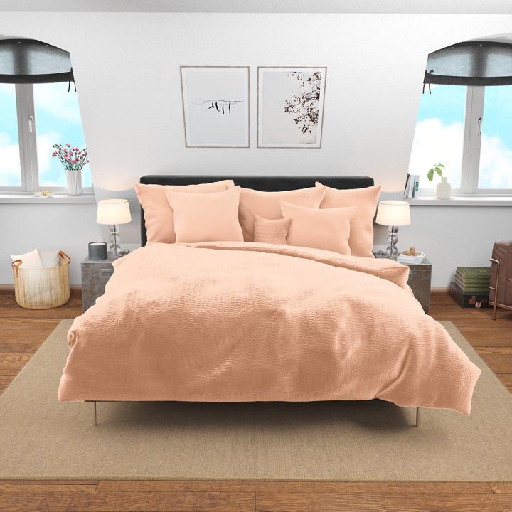 Immagine prodotto Lotus Bettwaren Biancheria da letto in raso Seersucker uni (Copricuscino, 65 x 65 cm)