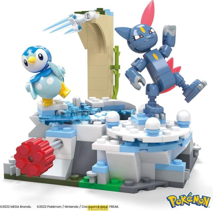 Actual product image Mega Construx Pokémon Piplup and Sneasel's Snow Day