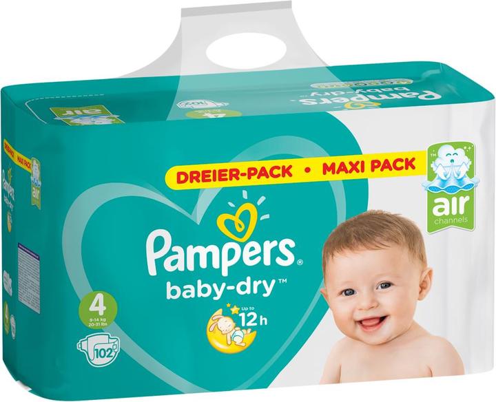 Image du produit Pampers Baby Dry (Taille 4, Pack semi-mensuel, 102 pièce(s))