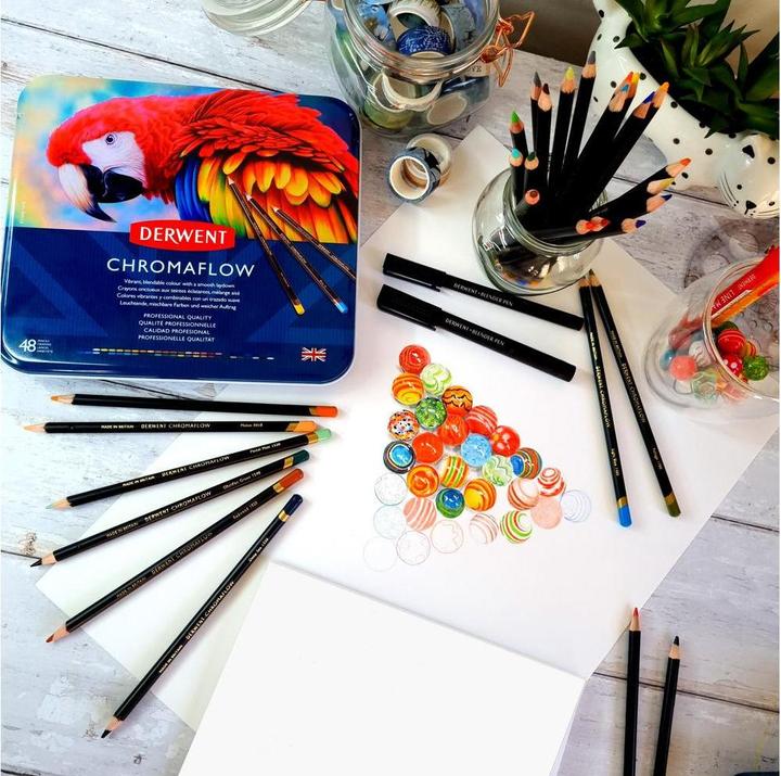 Image du produit Derwent Crayons de couleur Chromaflow, multicolores, 3,5 mm, 48 pièces (Multicolore, 48 x)