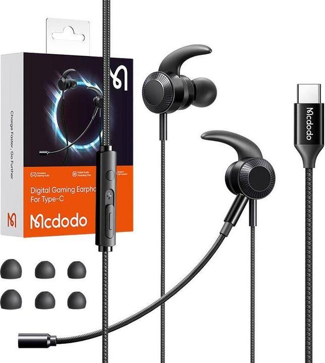Actual product image Mcdodo HP-1340 gaming headphones with microphone, USB-C (black) (Cable)