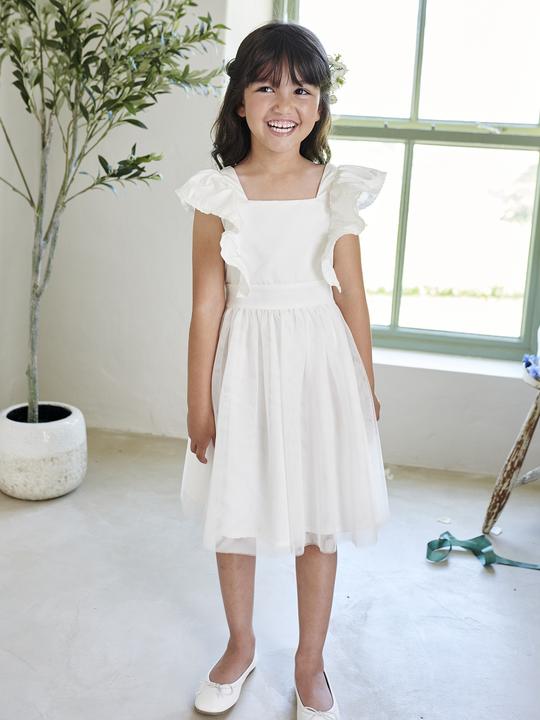Image du produit Vertbaudet Robe de fête fille à volants, mousseline & tulle (92)