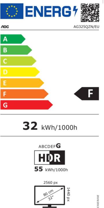 Energy Label AOC Agon AG325QZN/EU (2560 x 1440 pixels, 31.50")