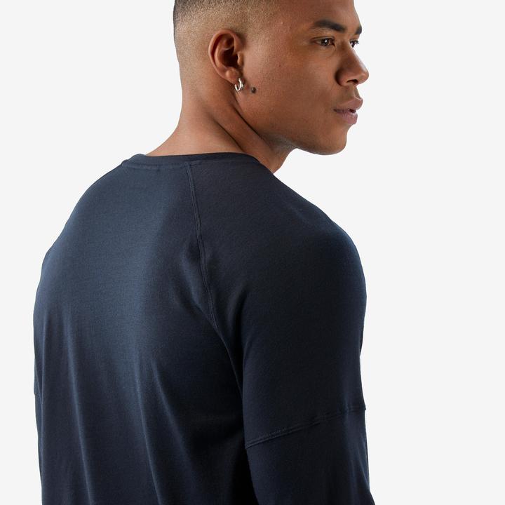 Image du produit Forclaz T-shirt manches longues en laine mérinos homme, Merino Resist bleu marine (M)