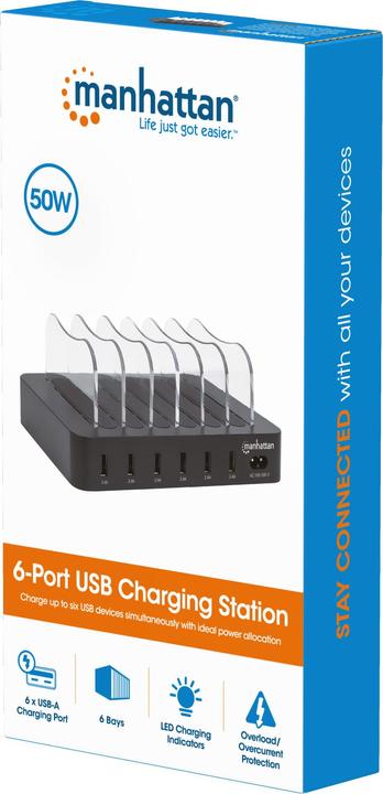 Actual product image Manhattan 6-Port USB Charging Station (50 W)