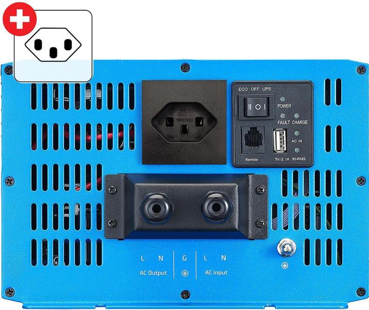 Produktbild Ective CSI 30 Sinus-Wechselrichter 3000W 24V mit Netzvorrangschaltung und Ladegerät (CH-Stecker)