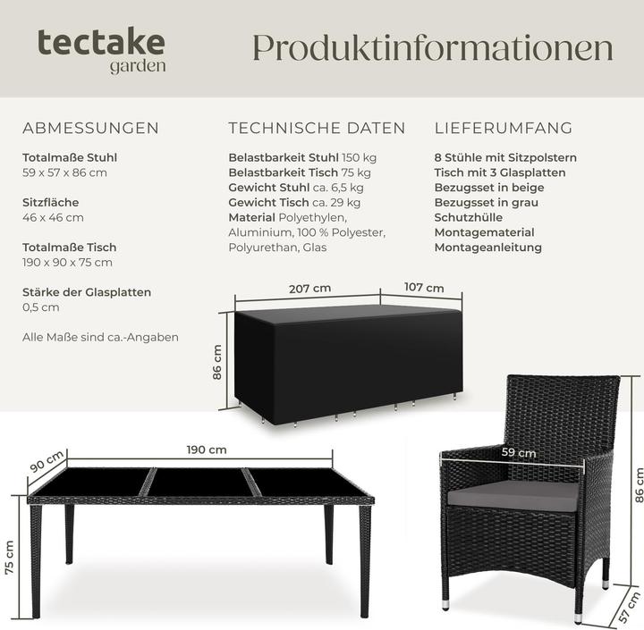 Immagine prodotto tectake Rattan Sitzgruppe Monaco