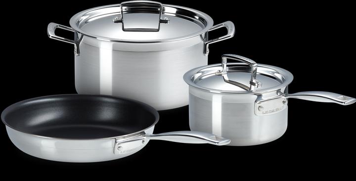 Produktbild Le Creuset 3-PLY 3-TLG. KOCHSET (24 cm, Pfannenset + Topfset, Edelstahl)