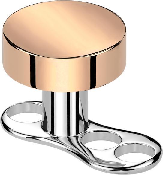 Immagine prodotto Star Piercing Dermal Anchor Innengewinde silber mit flachem Zylinder rosegold (senza ottone, Titanio G23)
