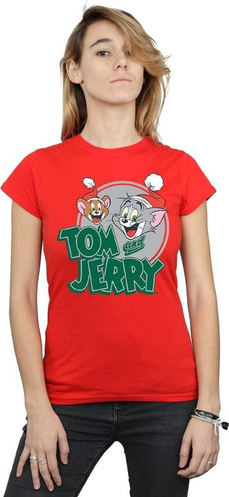 Actual product image Tom & Jerry Womens/Ladies Christmas Greetings Cotton T-Shirt (XL)
