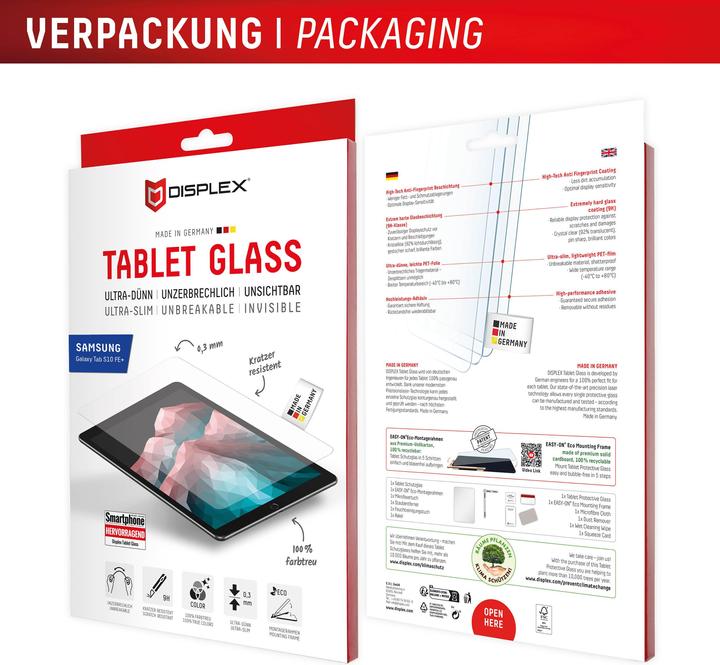 Produktbild Displex Tablet Glass, Tablet Schutzglas (1 Stück, Samsung Galaxy Tab S10 FE+)