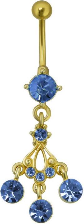 Produktbild Bijouteria Bauchpiercing (PVD Beschichtung (goldfarbig), Messing, Chirurgenstahl 316L, Kristall)