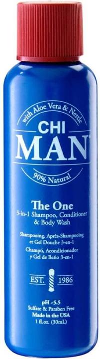 Immagine prodotto Farouk Systems Chi Man The One - Shampoo, balsamo e lavaggio corpo 3 in 1 30ml (30 ml, Shampoo liquido)