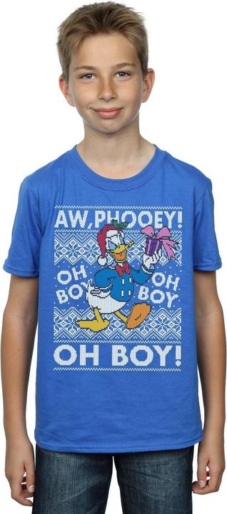 Actual product image Disney Boys Donald Duck Christmas Fair Isle T-Shirt (128)