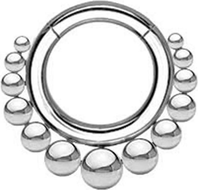 Actual product image Star Piercing Segment ring hinged silver balls (without brass, Surgical steel 316L)