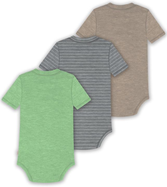 Actual product image Normani Set of 3 baby merino short-sleeved body "Tihoi" - 9323 (80)