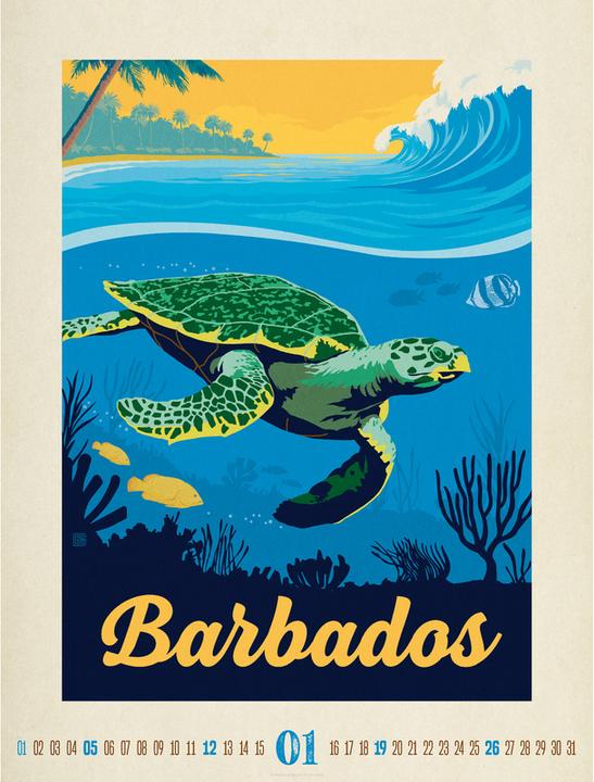 Image du produit Travel Time - Affiches de voyage Calendrier 2025 (33 x 100 cm, Allemand, Espagnol, Français, Anglais)