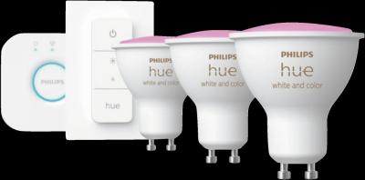 Image du produit Philips Hue Set de démarrage White & Color Ambiance (GU10, 5.70 W, 350 lm, 3 x, G)