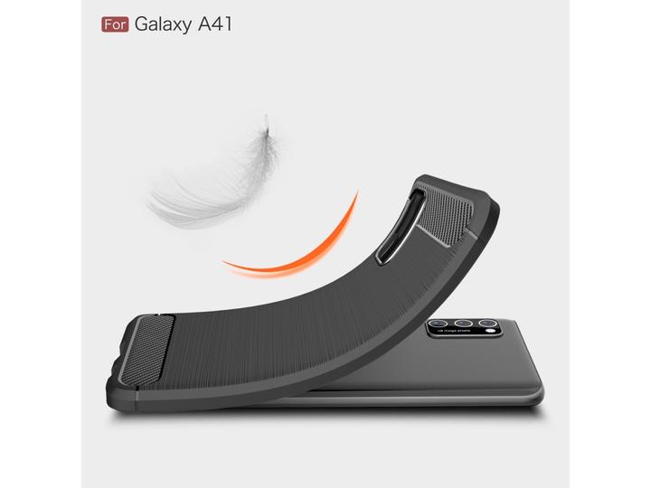 Actual product image Screenguard Samsung Galaxy A41 Cover Carbon Brushed Soft TPU (Samsung Galaxy A41)