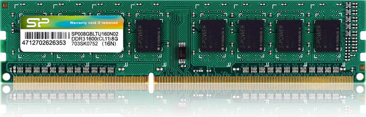 Actual product image Silicon Power SP008GBLTU160N02 (1 x 8GB, 1600 MHz, DDR3-RAM, DIMM)