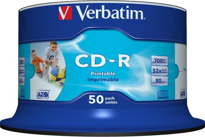 Actual product image Verbatim CD-R, 52x, 700MB, 50 spindle, printable (50 x)