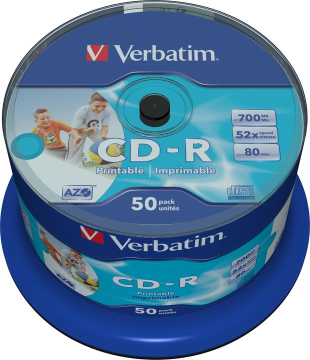 Actual product image Verbatim CD-R, 52x, 700MB, 50 spindle, printable (50 x)