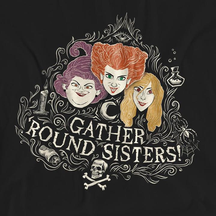 Actual product image Universal Textiles Unisex Adult Gather Round Sisters Sanderson Sisters T-Shirt (M)