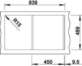 Actual product image Blanco AXIS III 45 S-IF (Top-mounted sink, 51 cm, 86 cm)