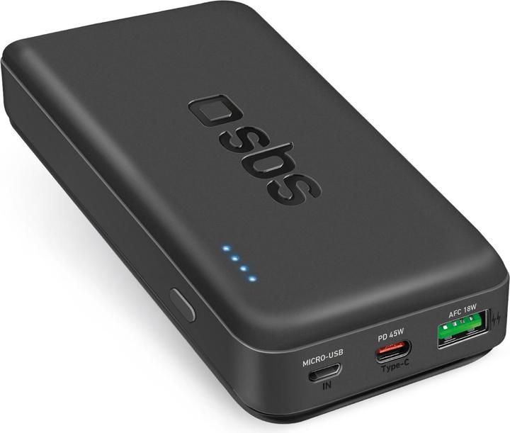 Image du produit SBS Banque d'alimentation 20 000 mAh Power Delivery 45W multi-port noir (20000 mAh, 45 W)