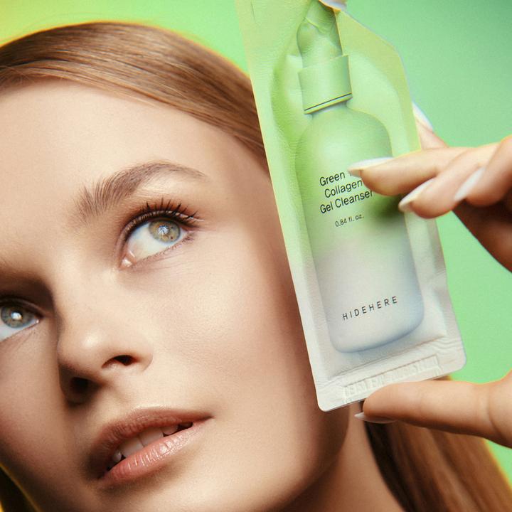 Actual product image Hidehere Green Tea Collagen Gel Cleanser 25ml (Gel, 25 ml)