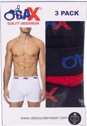 Actual product image Obax Men's boxer underwear 3p black/red/grey M (M)