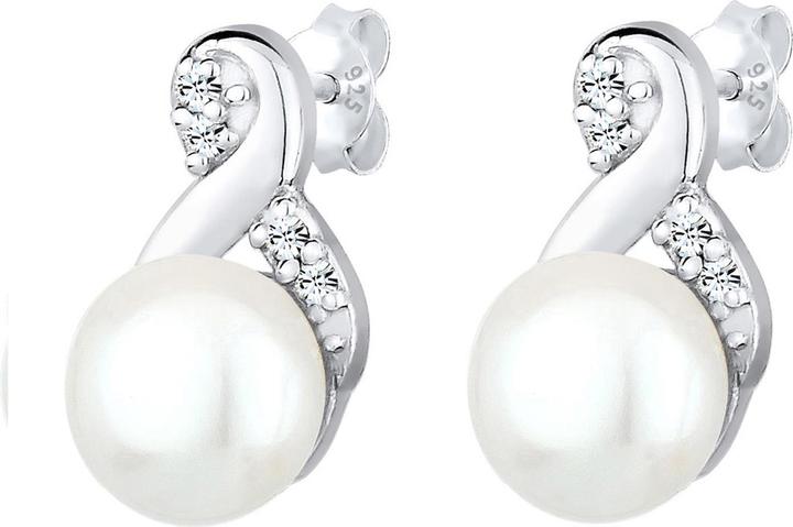 Produktbild Elli Infinity, Perle, Perlenohrstecker (925er Sterling Silber, Süsswasserzuchtperlen, Glaskristall)