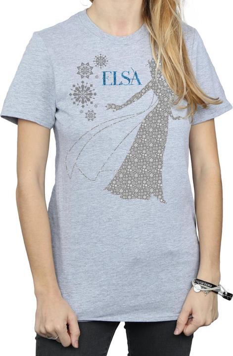Immagine prodotto Disney Frozen Elsa Christmas Silhouette Maglietta Ampia Donna (L)