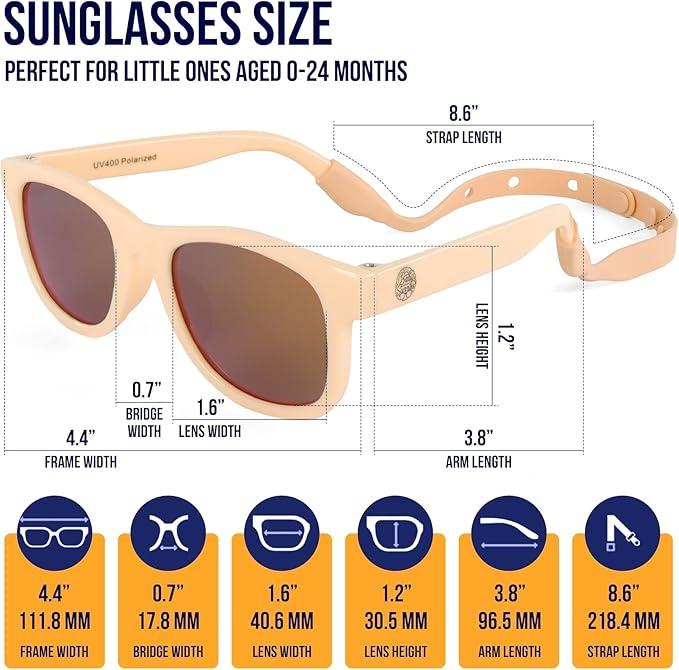 Actual product image Baby Sunnies Baby-Sonnenbrille mit Band Peach