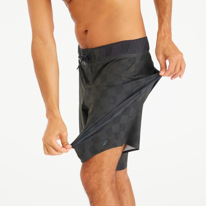 Immagine prodotto Olaian Boardshorts Herren lang Morpho Checky 20" schwarz (44)