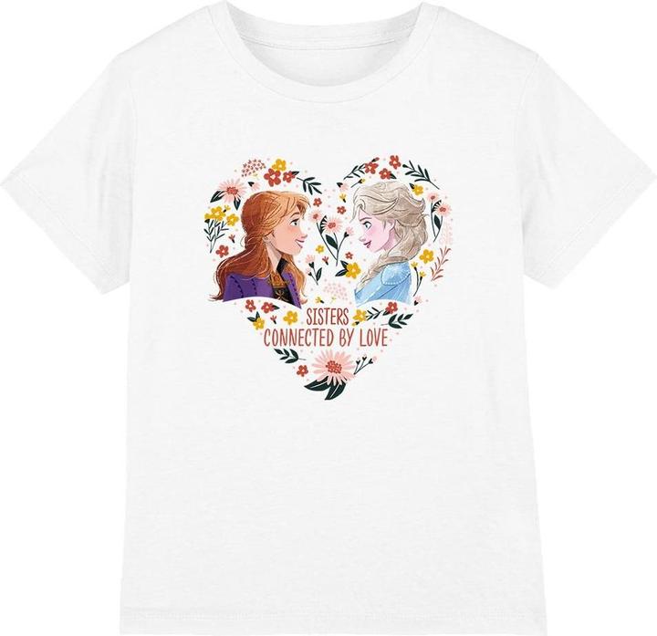 Actual product image Disney Frozen Childrens/Kids Sisters Connected By Love Elsa Anna Valentine's Day T-Shirt (152, 158)