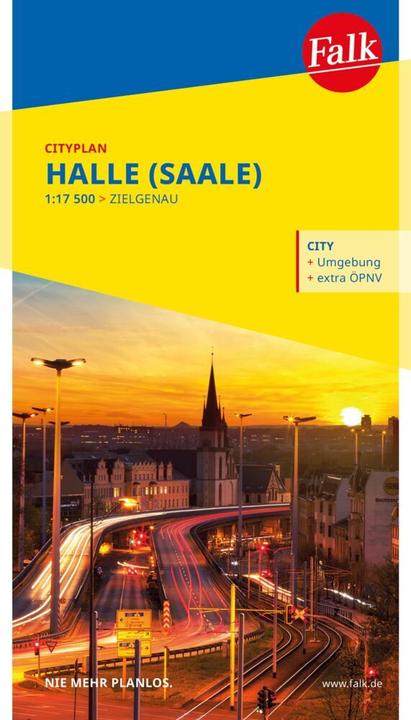 Actual product image Falk City map Halle (Saale) 1:17,500