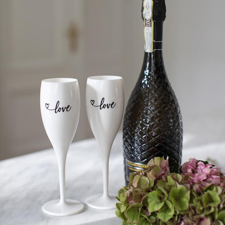 Actual product image Koziol Champagne glass super glass Love 100 ml, 1 piece, White (10 cl, 1 Glasses, Champagne glasses)