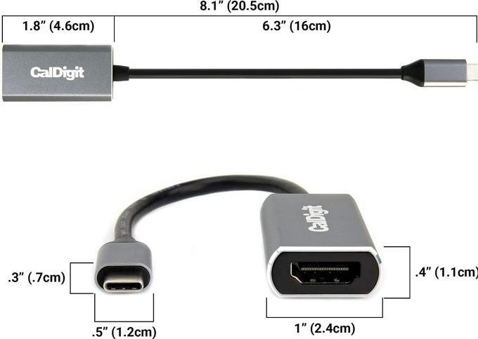 Actual product image CalDigit USB-C to HDMI 2.0 4K HDR Adapter (USB-C)