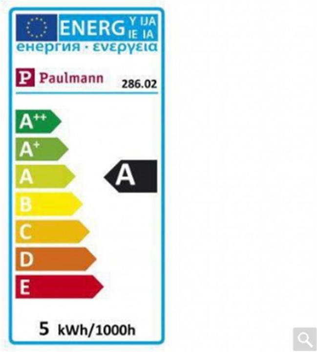 Label énergétique Paulmann Source de lumière GLOW G95 E27 (E27, 4 W, 200 lm, 1 x, A)