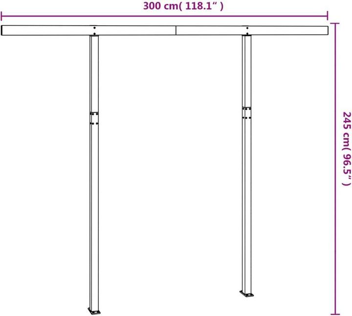 Immagine prodotto VidaXL Supporti per tende da sole antracite 300x245 cm in ferro, colore (3 m)