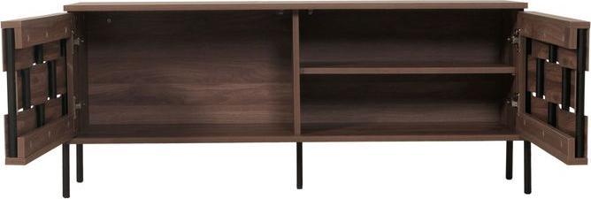 Produktbild Mendler TV-Rack HWC-M44, Staufächer, 3D-Flecht-Design Push-to-open Türen 120cm, braun (120 x 35 x 51 cm)