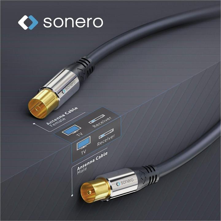 Produktbild Purelink Premium TV Antennenkabel / Koaxialkabel, 7,50m, schwarz (Antennenkabel)