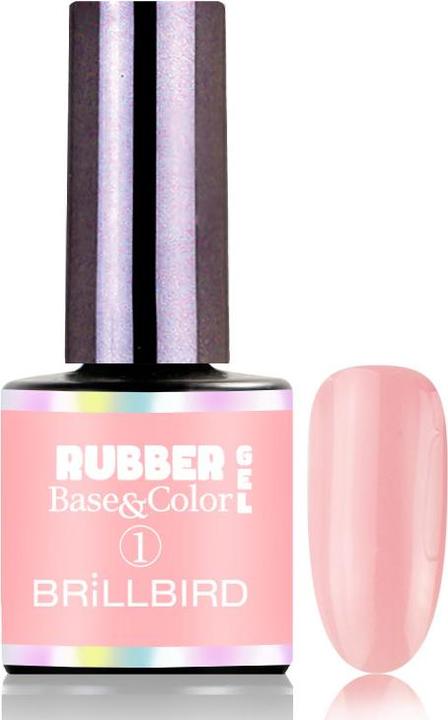 Actual product image BrillBird Rubber Gel Base&Coral #1 Pink 8ml (#1 Pink, UV gel varnish)