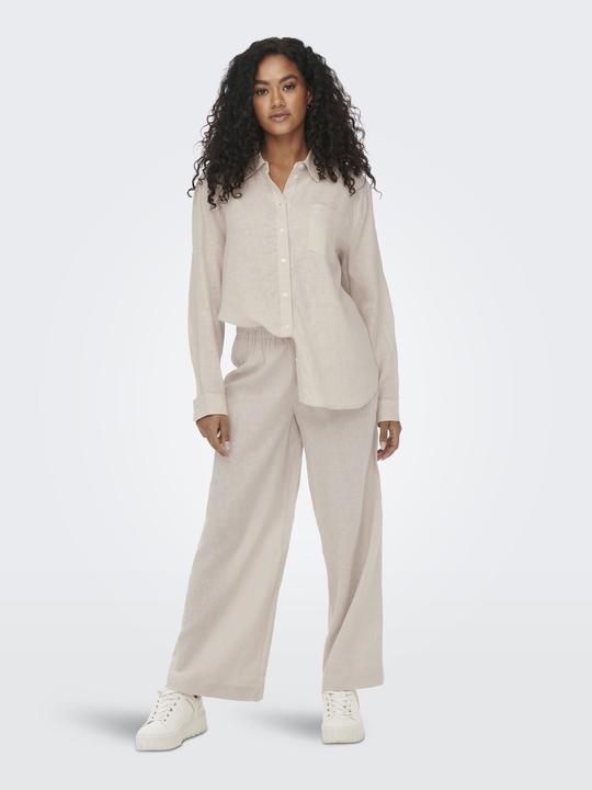 Actual product image Only Plain linen mix shirt (L)