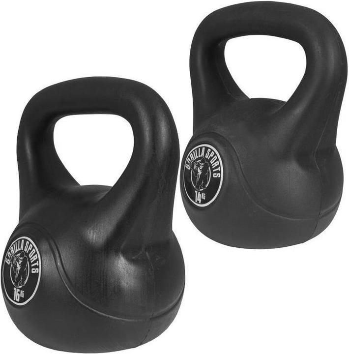 Produktbild Gorilla Sports Kettlebell Kunststoff (1 x 10 kg, 1 x 8 kg, 1 x 12 kg)