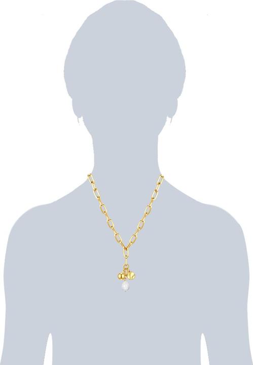 Produktbild Lulu & Jane Damen Metall-Legierung Muschelkernperle gelbgold 42,0 cm Basiskette + 5,0 cm Verlängerung - 29533 (Metall-Legierung, 42 - 47 cm)